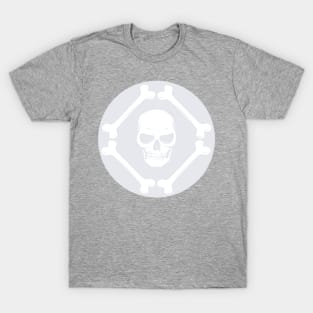 Skull and bones pattern white & winter gray T-Shirt